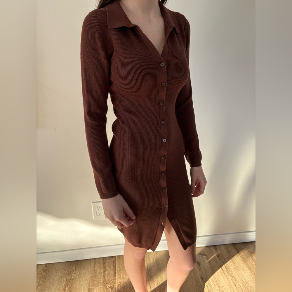 Wilfred Chocolate Long Sleeve Dress